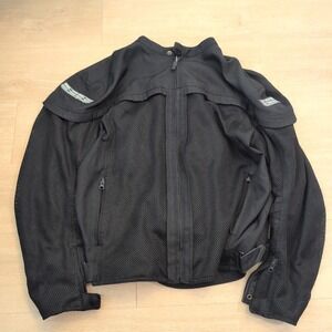 Speed and Strength Mens XL Black Mesh Armored Motorcycle Jacket Biker Punk